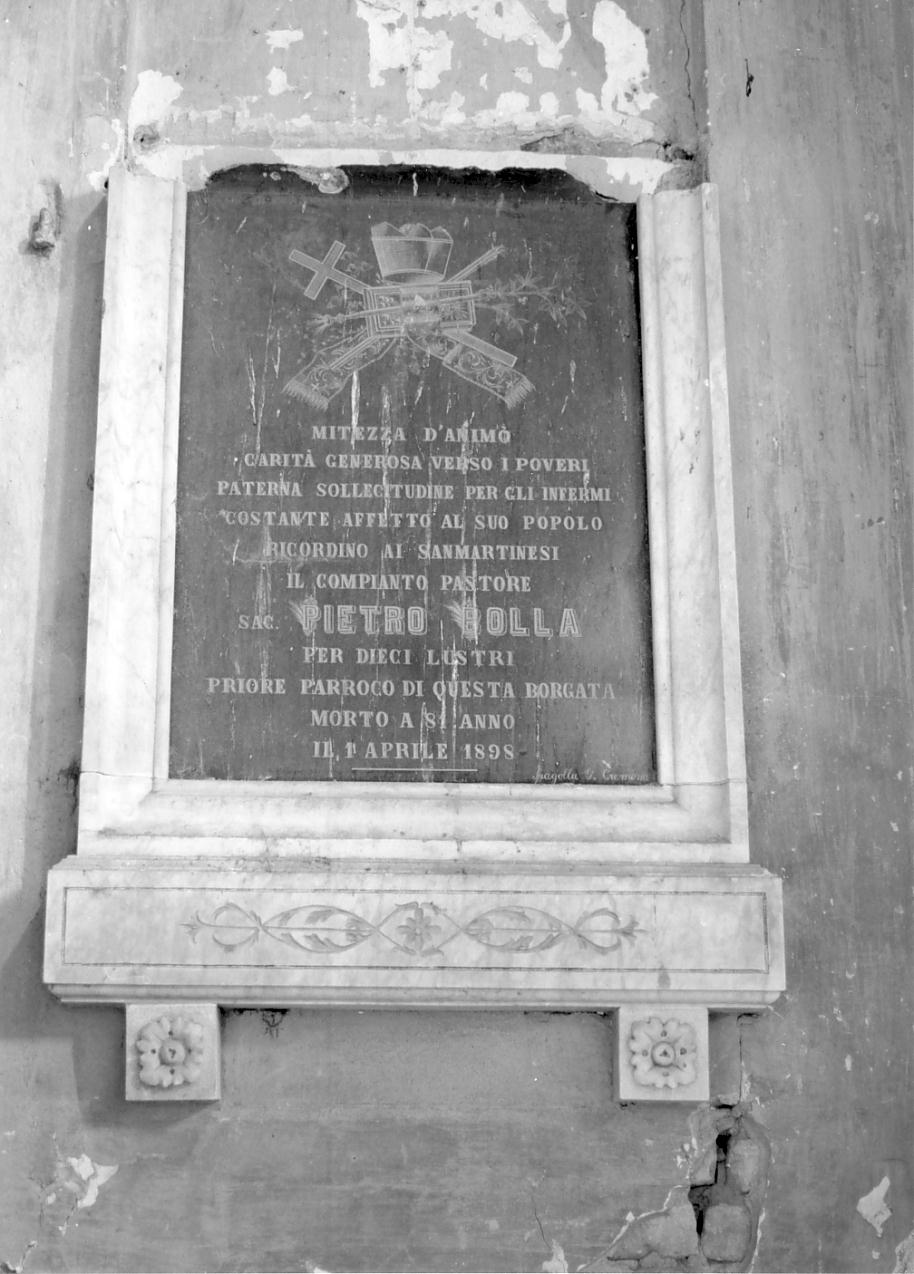 lapide, opera isolata di Spagolla G (sec. XIX)