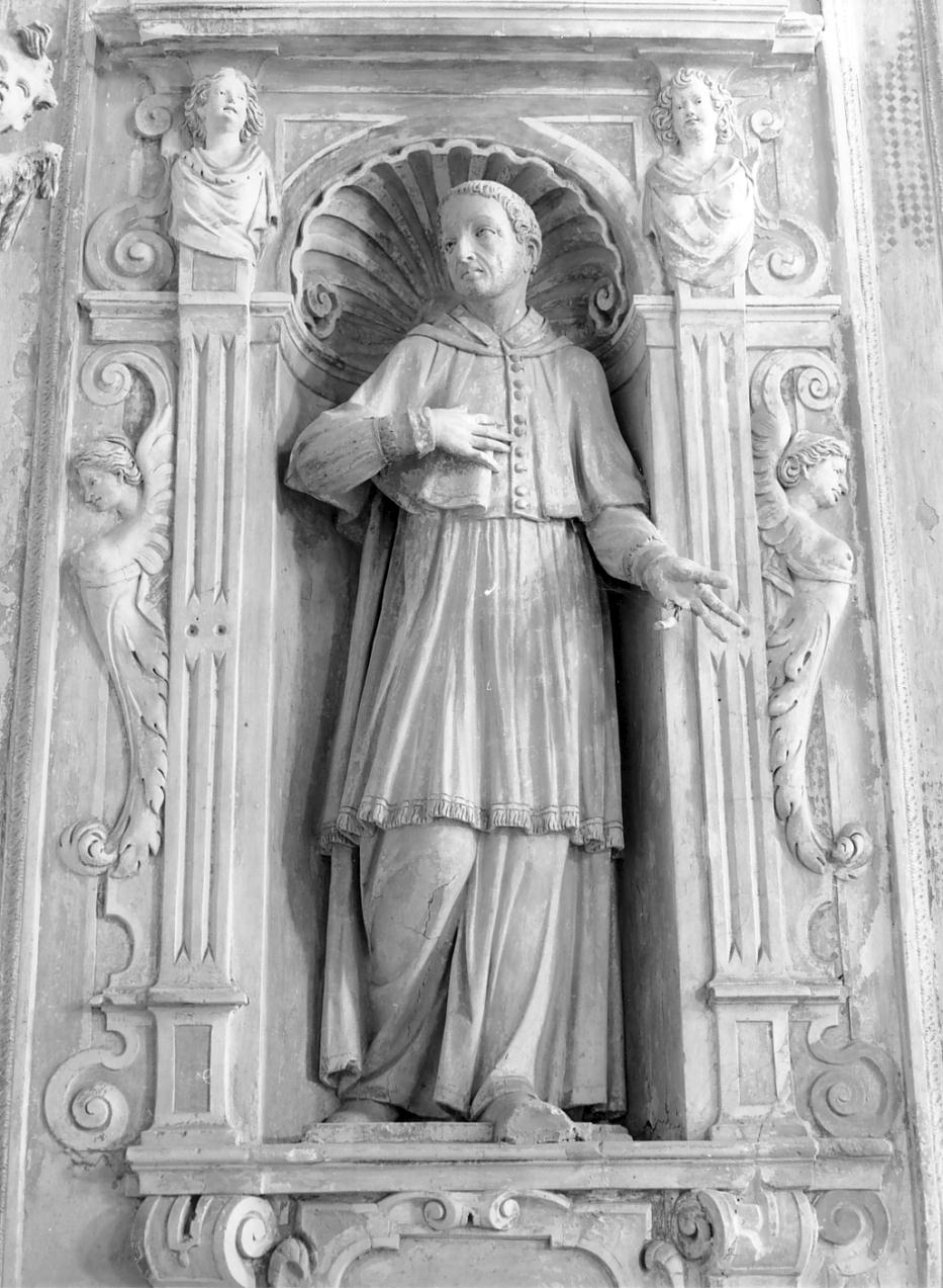 San Carlo Borromeo (statua, elemento d'insieme) - ambito lombardo (primo quarto sec. XVII)