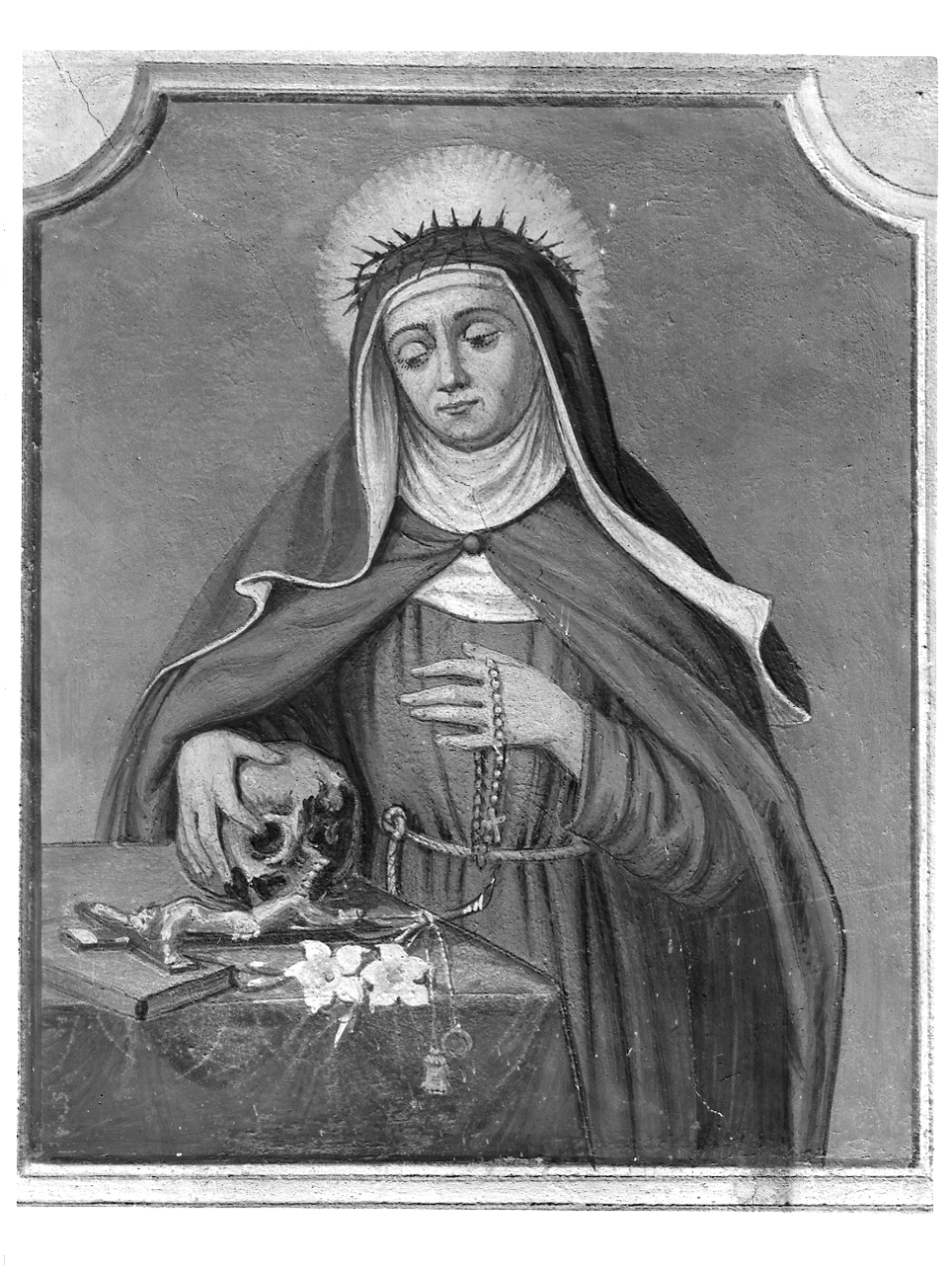 Santa francescana (dipinto, elemento d'insieme) di Pescatori Mario (sec. XX)