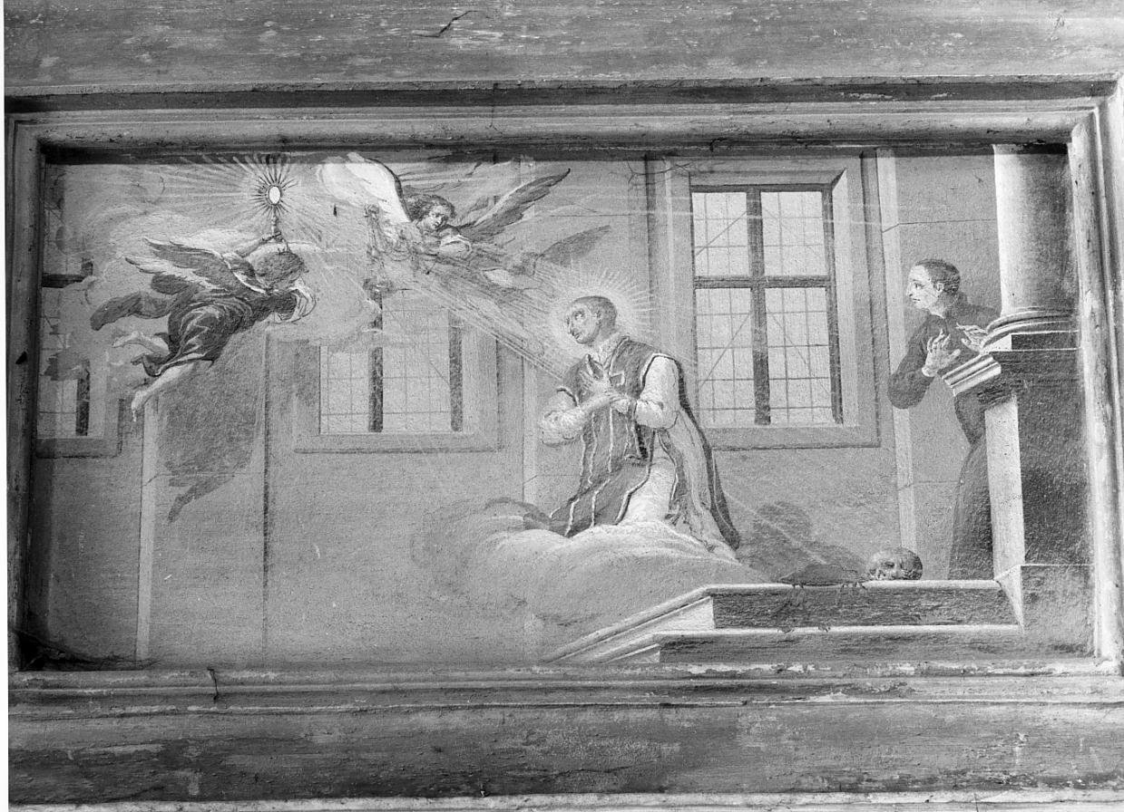 San Luigi Gonzaga assiste alla visione di San Carlo Borromeo (dipinto) - ambito mantovano (sec. XVII)