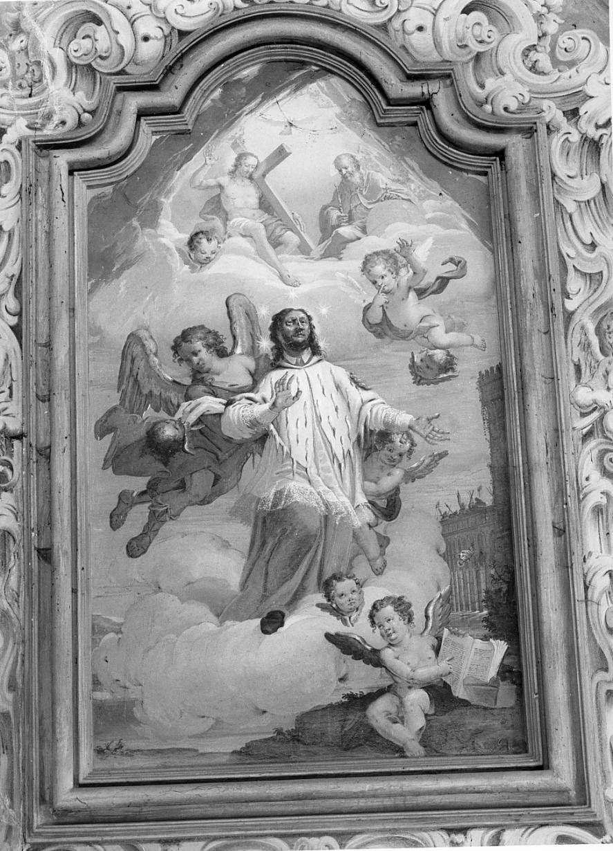 Santo cardinale in gloria/ Trinita' (dipinto) - ambito mantovano (sec. XVII)