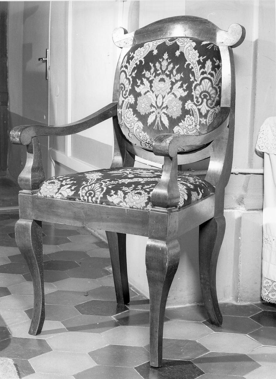 sedia - a braccioli - ambito mantovano (seconda metà sec. XIX)