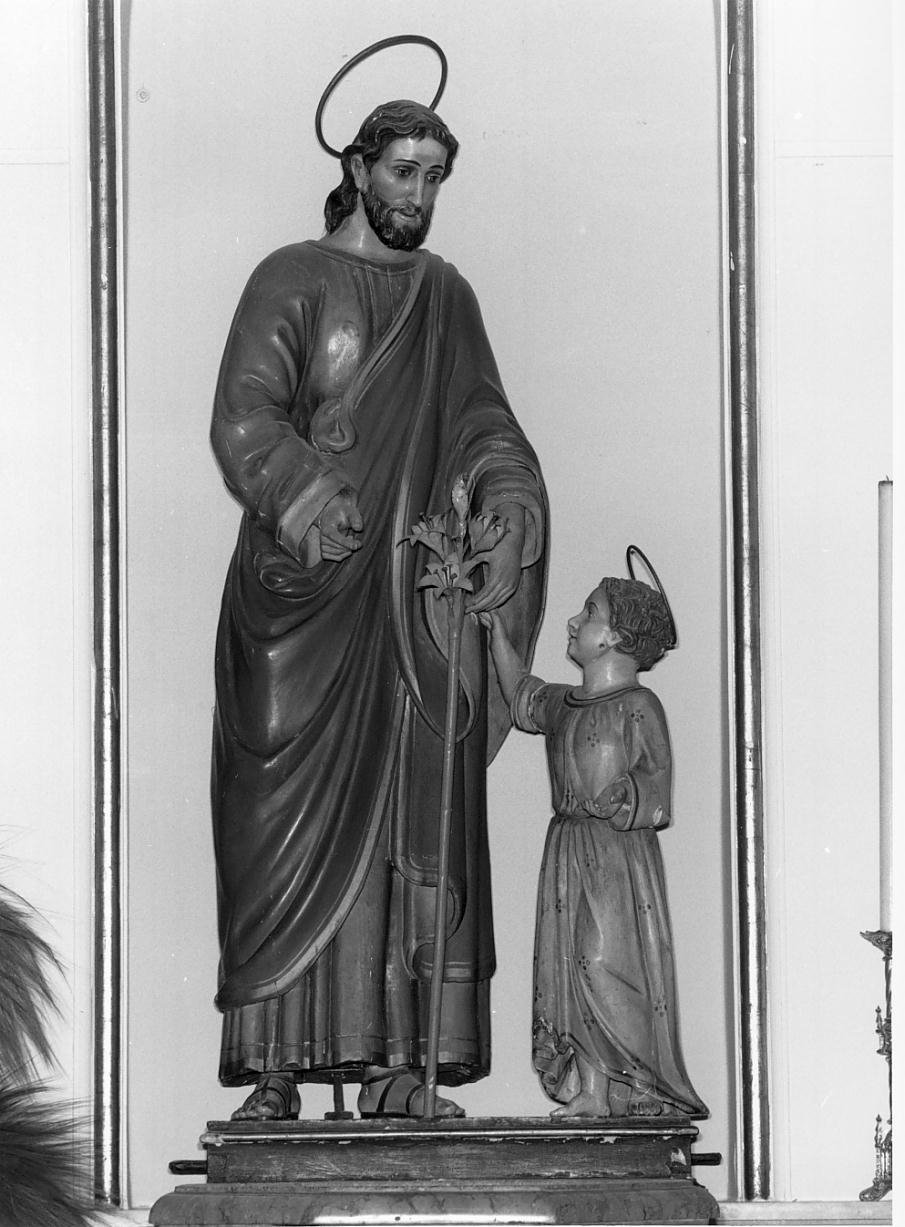 San Giuseppe con Gesu' Bambino (gruppo scultoreo) - ambito mantovano (primo quarto sec. XX)