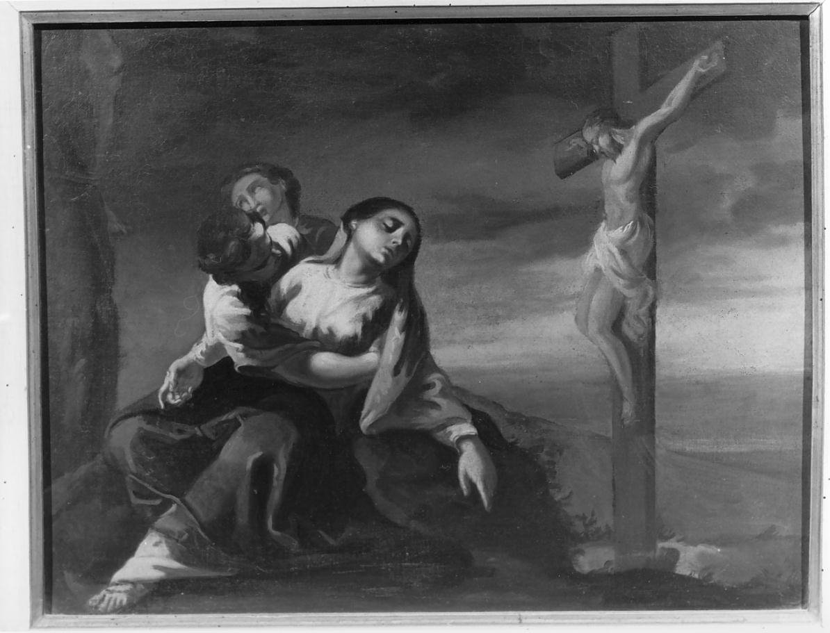 Stazione XII: Gesu' innalzato e morto in croce (dipinto) - ambito mantovano (sec. XVIII)