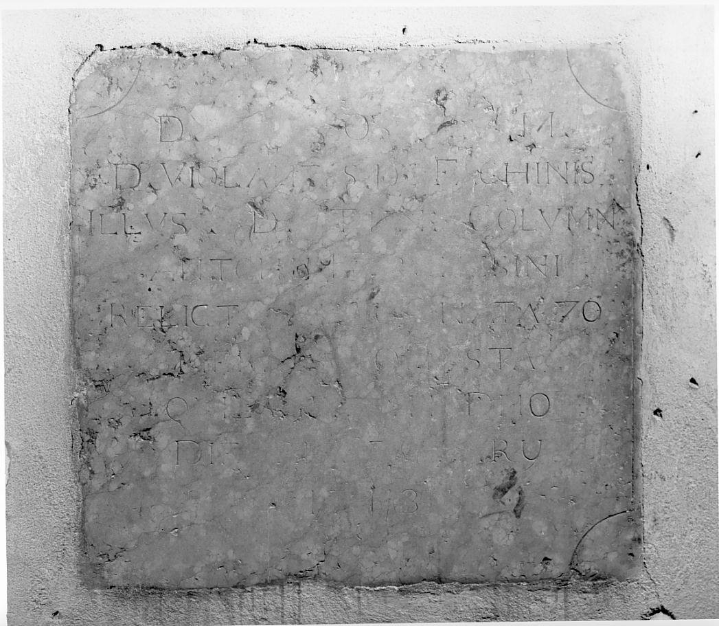 lapide commemorativa - ambito mantovano (sec. XVIII)