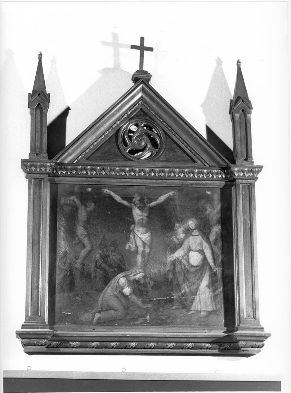 Stazione XII Gesu' innalzato e morto in croce (dipinto) - ambito emiliano (sec. XIX)