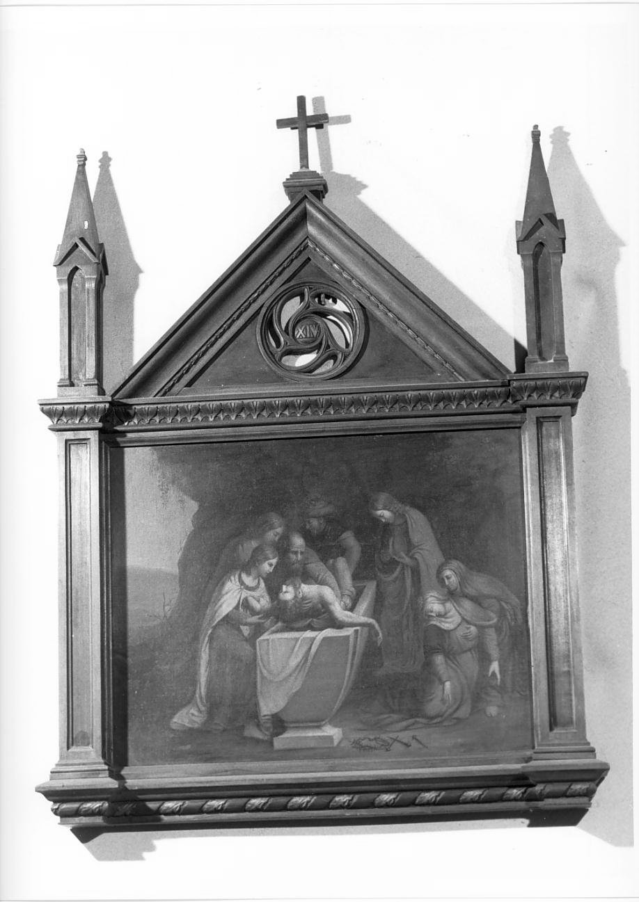 Stazione XIV Gesu' deposto nel sepolcro (dipinto) - ambito emiliano (sec. XIX)