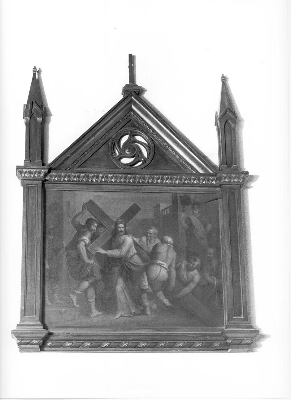 Stazione II Gesu' caricato della croce (dipinto) - ambito emiliano (sec. XIX)