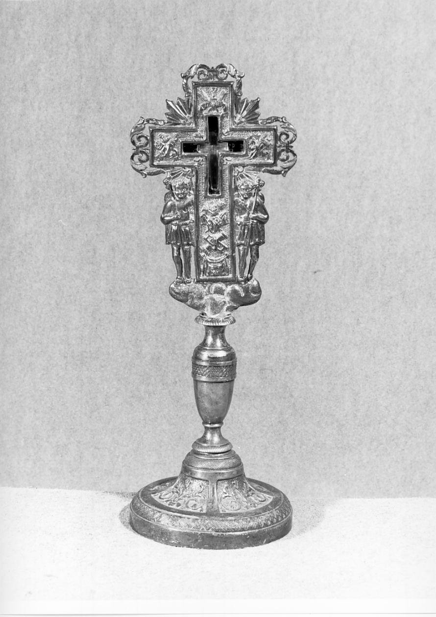 reliquiario - a croce - ambito mantovano (prima metà sec. XVIII)