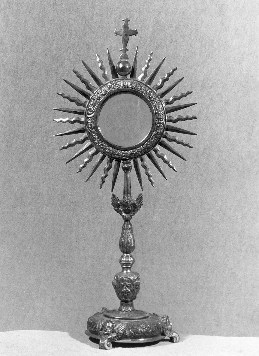 ostensorio - a raggiera - ambito mantovano (metà sec. XVII)