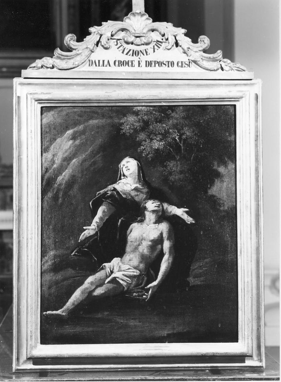Dalla croce e' deposto Gesu', Stazione XIII Gesu' deposto dalla croce (dipinto) - ambito mantovano (sec. XVIII)