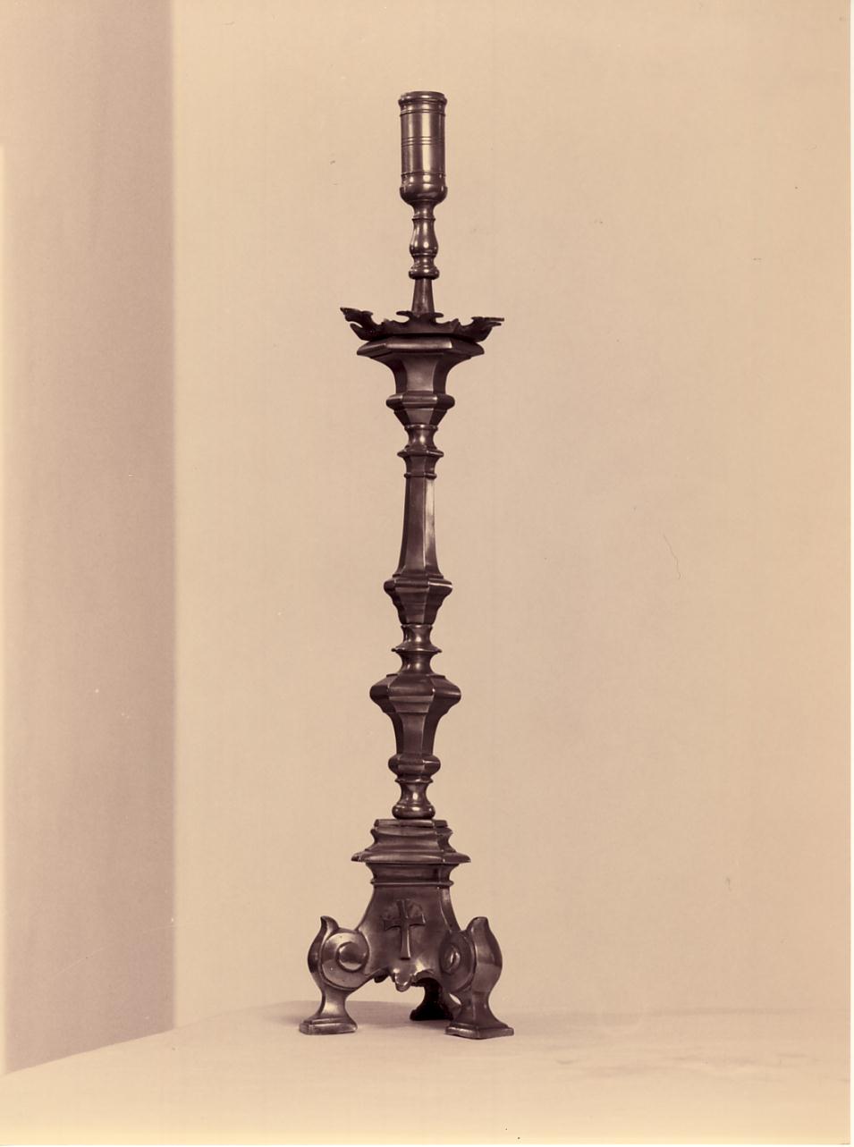 candeliere, elemento d'insieme - ambito bresciano (seconda metà sec. XVIII)