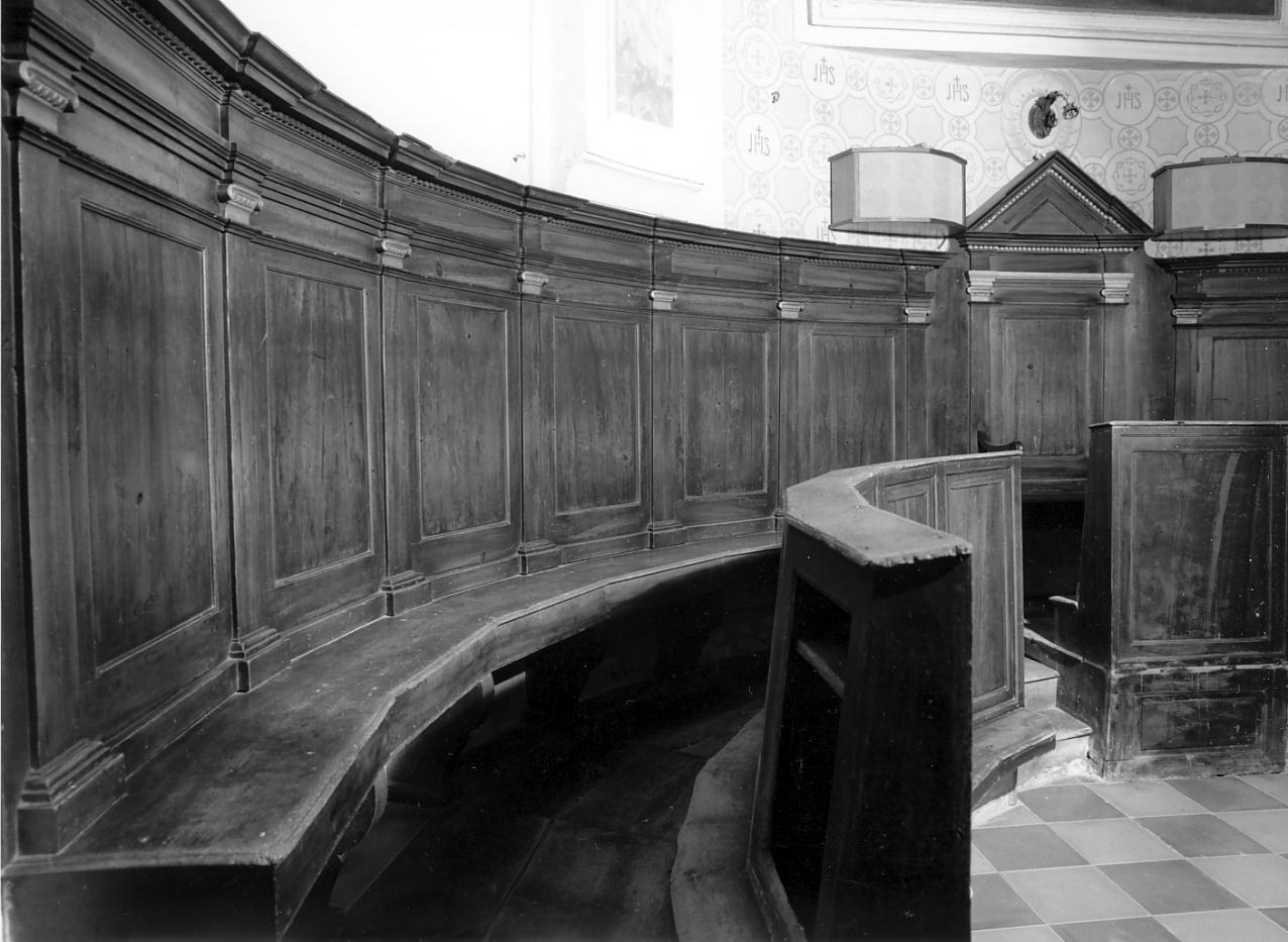 stalli del coro, opera isolata - ambito lombardo (fine sec. XVIII)