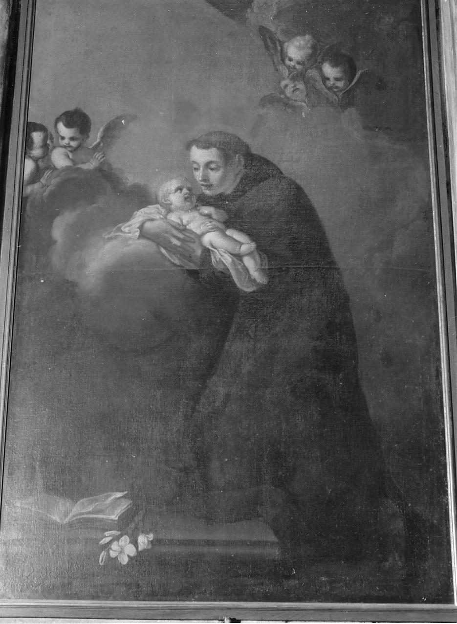 apparizione di Gesù Bambino a Sant'Antonio da Padova (dipinto, opera isolata) - ambito lombardo (prima metà sec. XVIII)