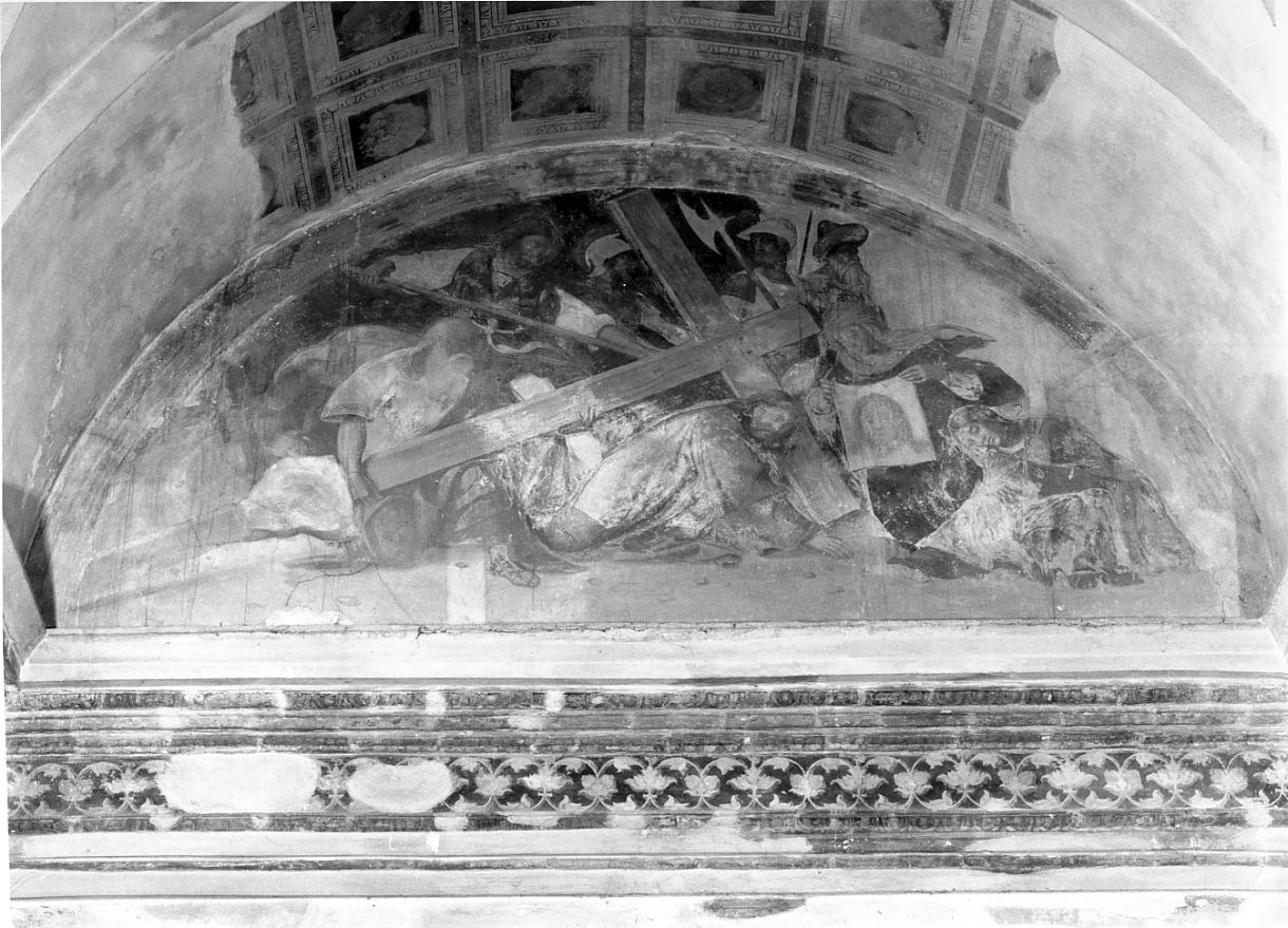 Gesù cade sotto la croce (dipinto, ciclo) di Leombruno Lorenzo (sec. XVI)