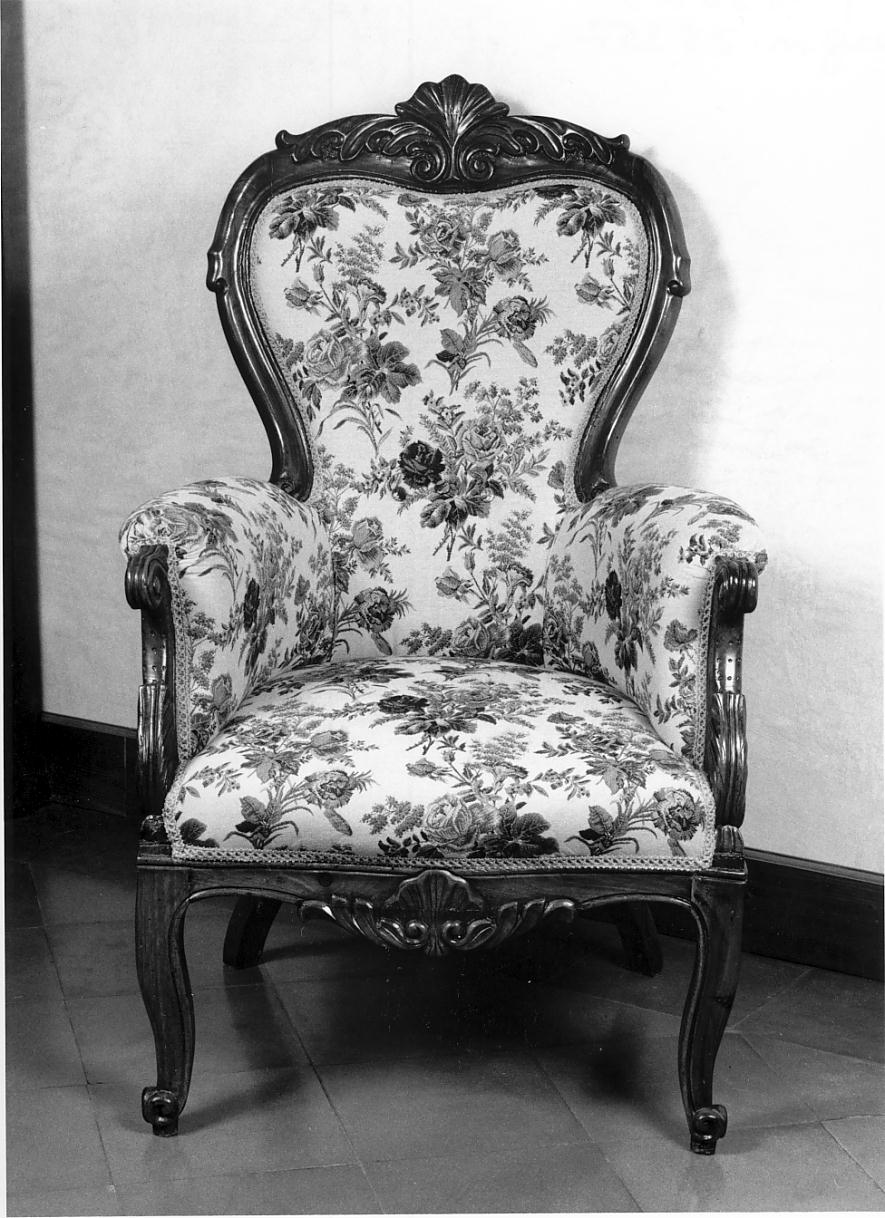 poltrona, elemento d'insieme - ambito mantovano (prima metà sec. XIX)