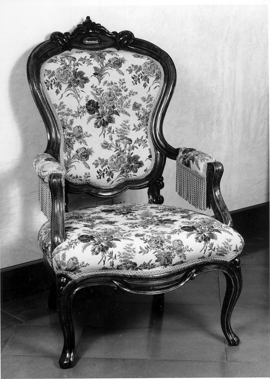 poltrona, elemento d'insieme - ambito mantovano (prima metà sec. XIX)