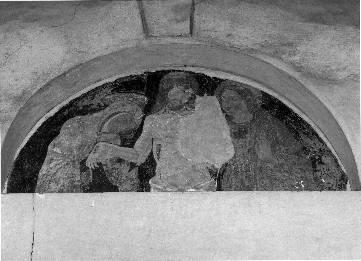 Cristo in pietà tra la Madonna e San Giovanni Evangelista (dipinto, opera isolata) - ambito mantovano (seconda metà sec. XV)