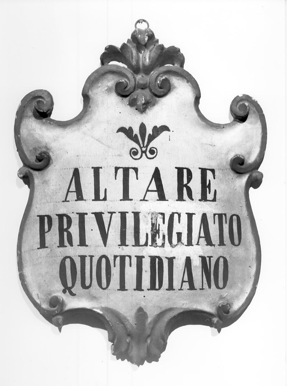 targa devozionale, opera isolata - ambito mantovano (sec. XIX)