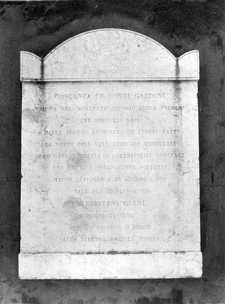 lapide, opera isolata - ambito mantovano (sec. XIX)