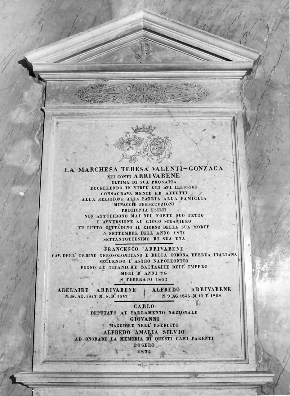 lapide, opera isolata - ambito mantovano (sec. XIX)