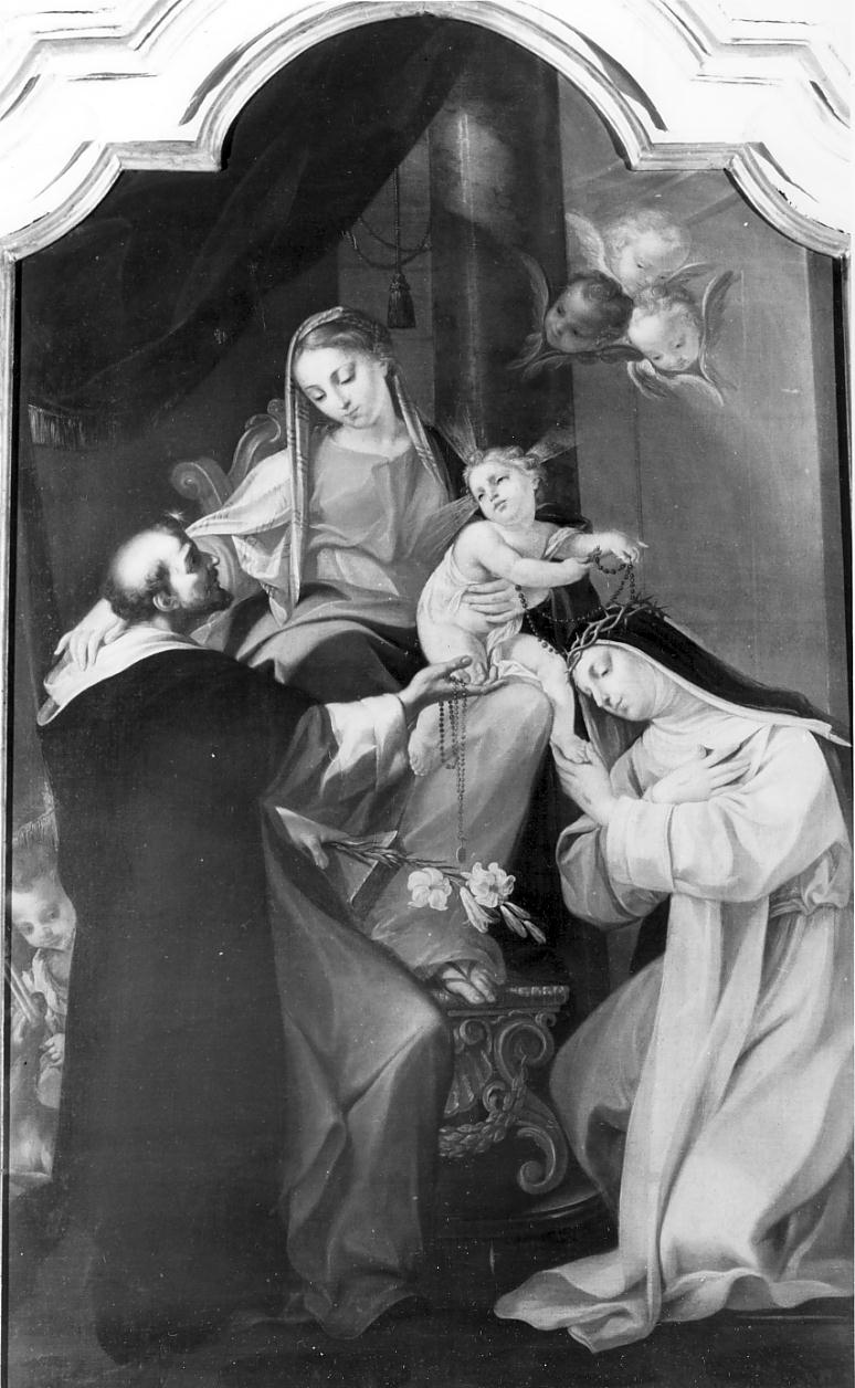 Madonna del Rosario con San Domenico e Santa Caterina da Siena (dipinto, opera isolata) - ambito lombardo (seconda metà sec. XVIII)