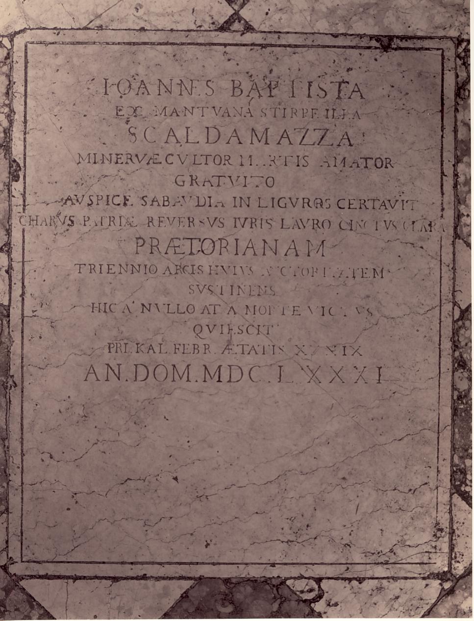 lapide celebrativa, opera isolata - ambito lombardo (sec. XVII)