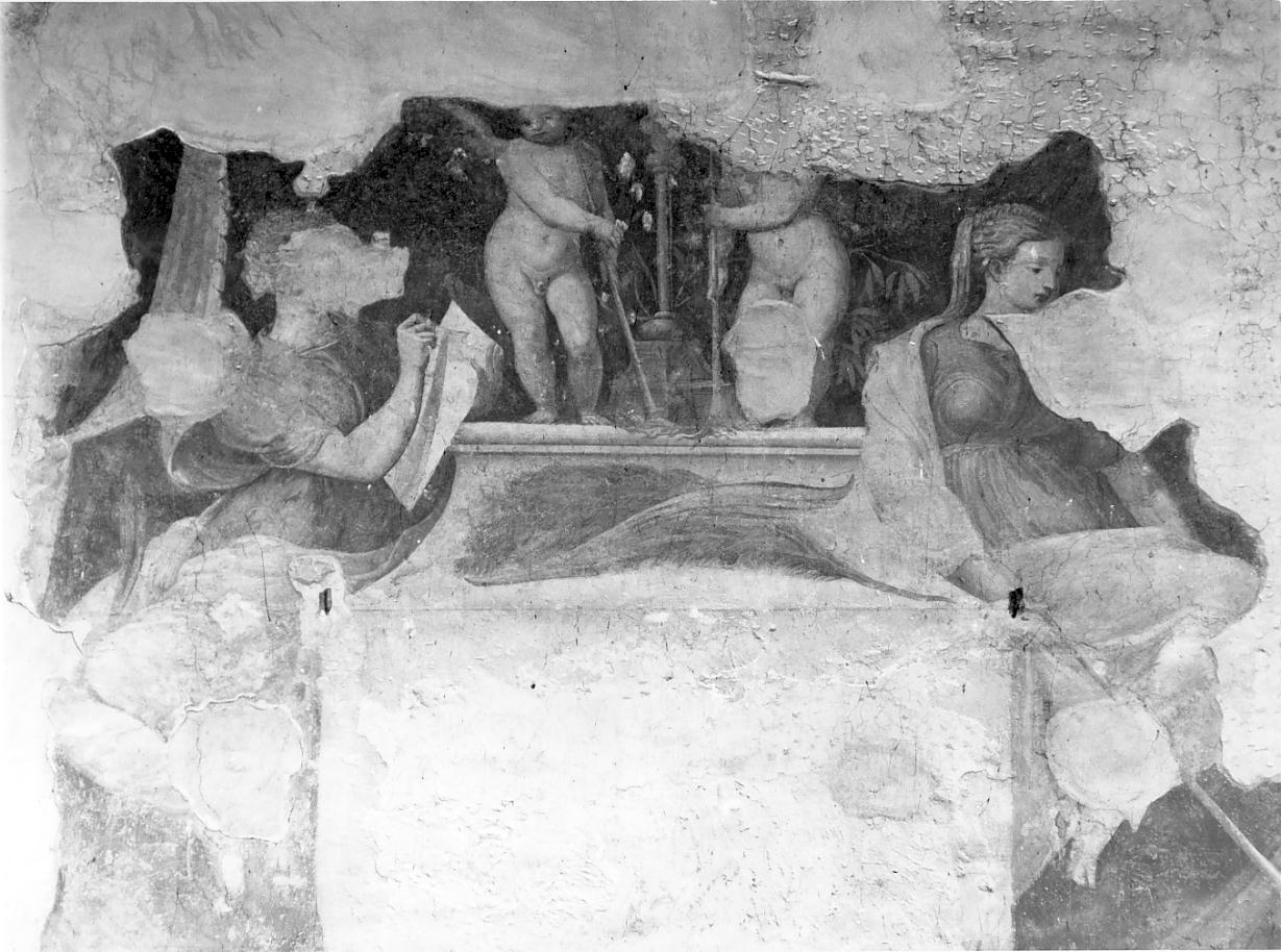 putti e figure femminili (dipinto, opera isolata) di Buso Aurelio (attribuito) (metà sec. XVI)