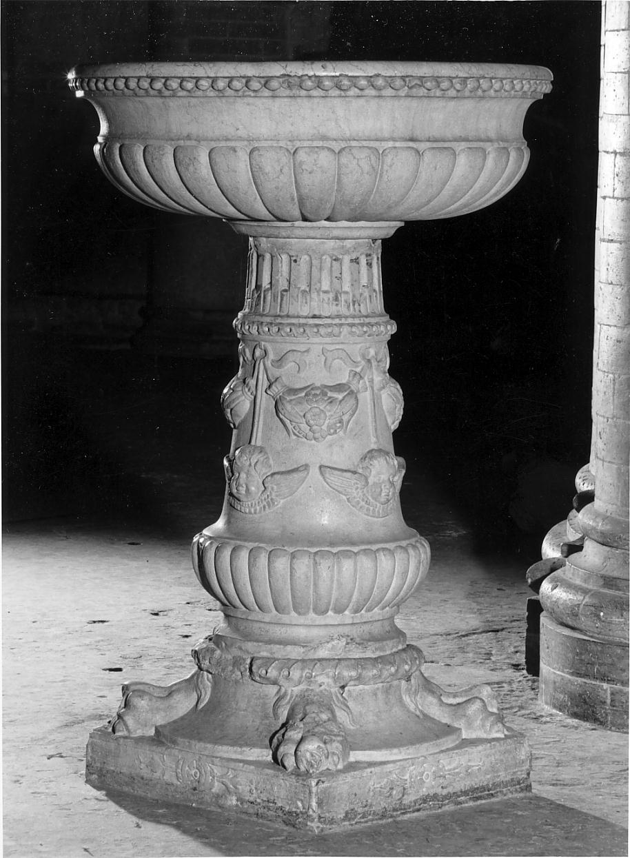 acquasantiera - a fusto, opera isolata - ambito lombardo (fine sec. XVI)