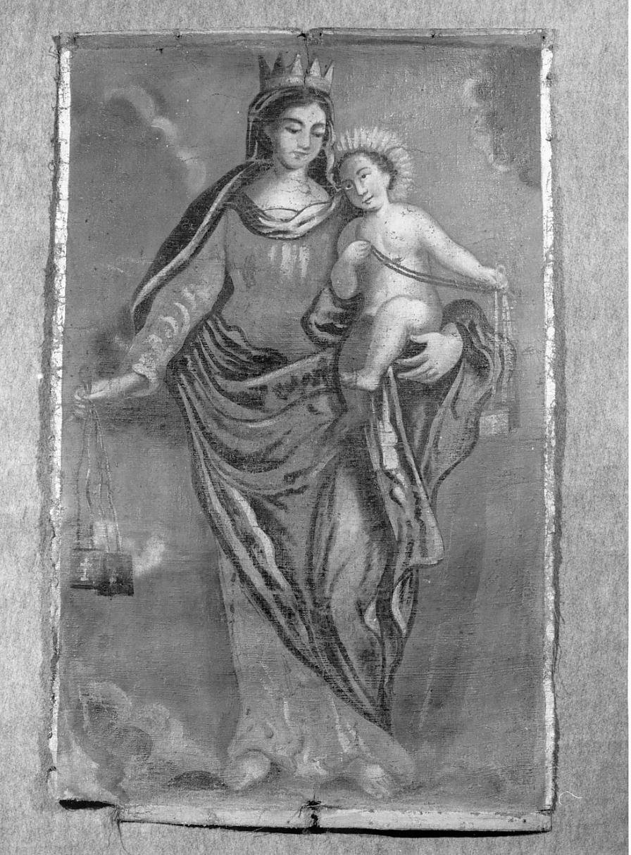 Madonna con Bambino/ stemma (stendardo) - ambito mantovano (sec. XIX)