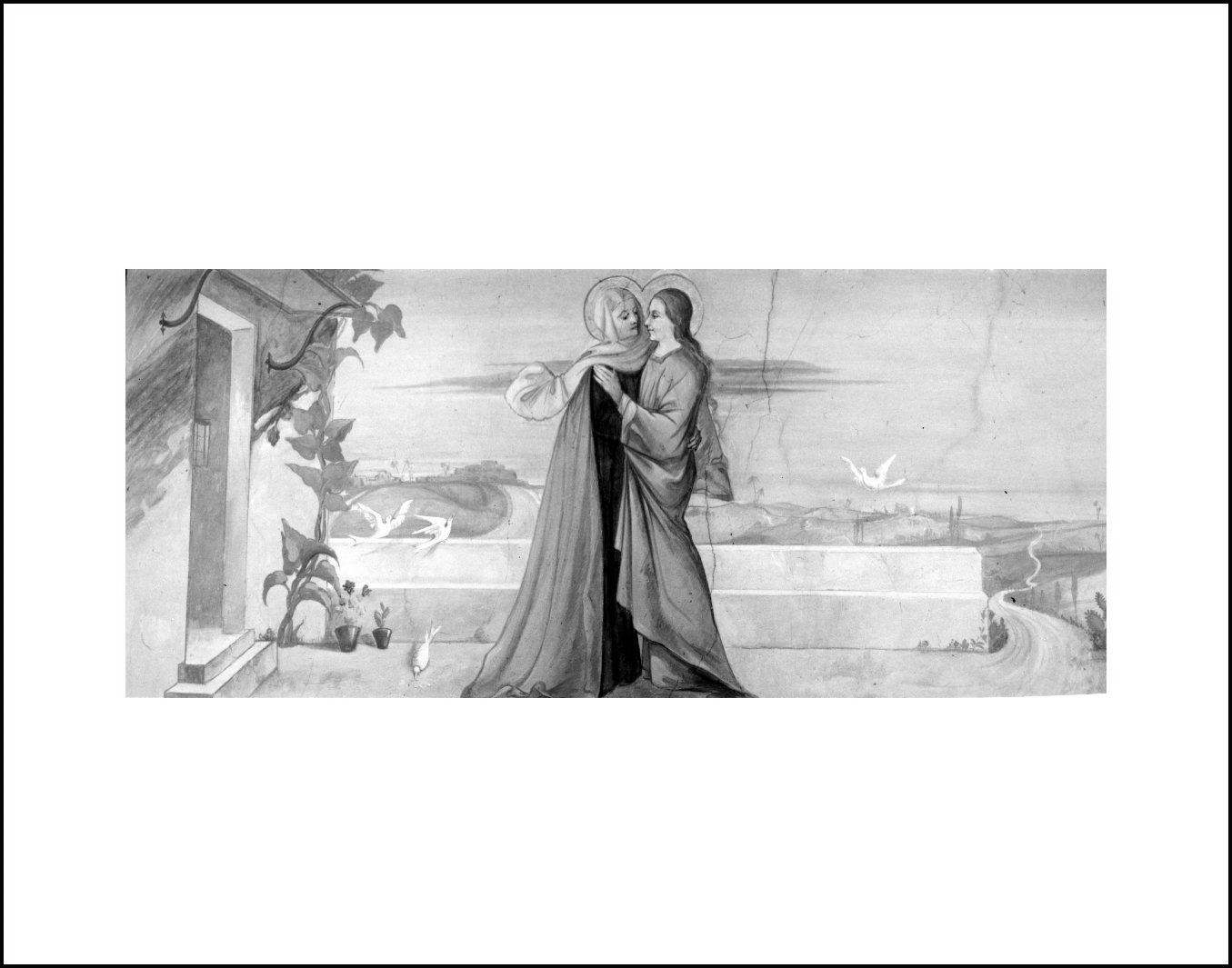 visitazione (dipinto, elemento d'insieme) - ambito bresciano (metà sec. XX)