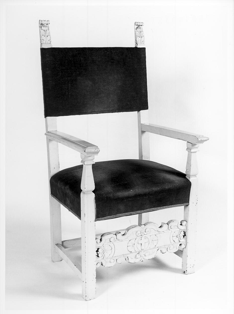 sedia - a braccioli, opera isolata - ambito cremonese (secondo quarto sec. XX)