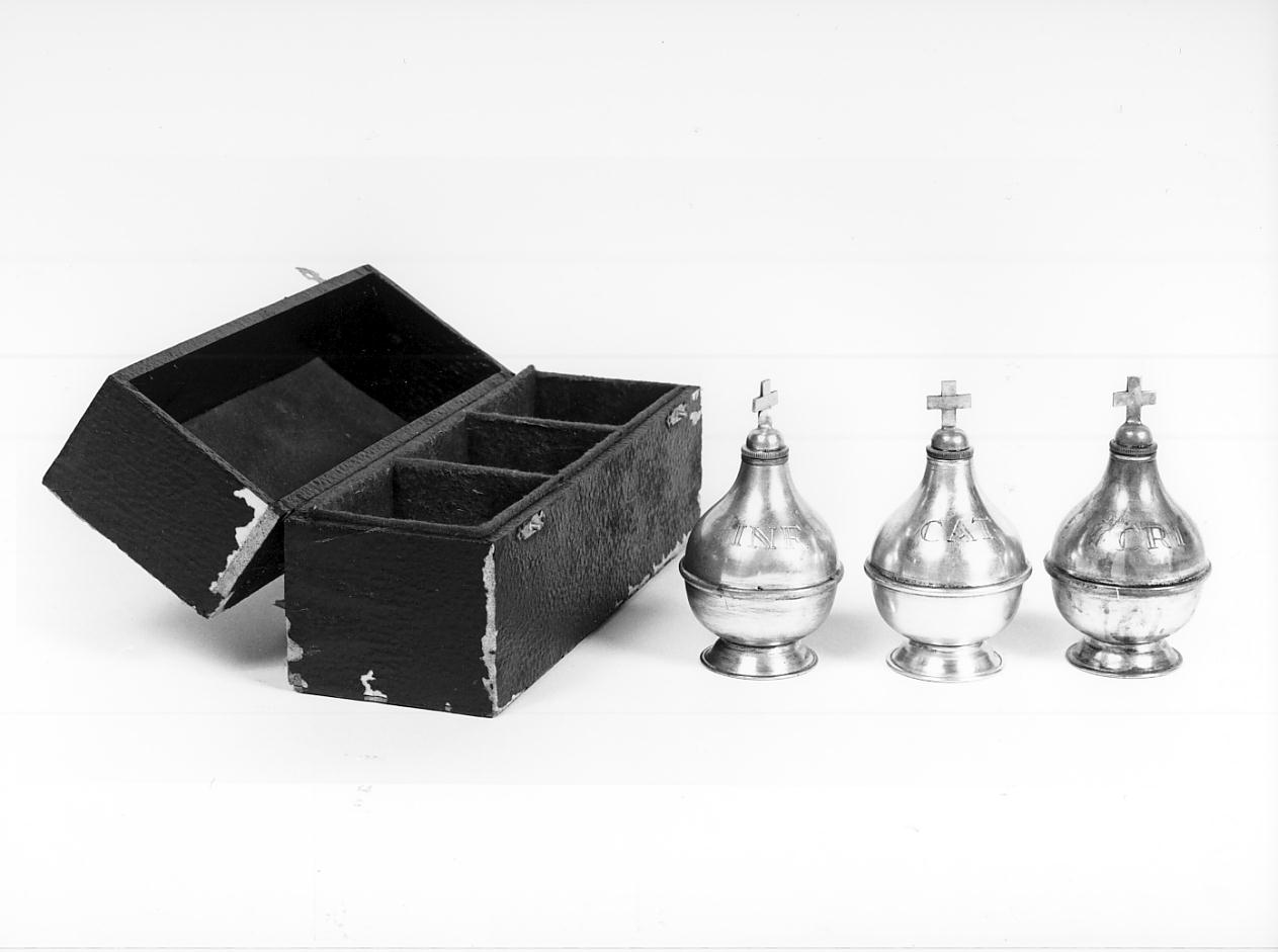 vasetti per oli santi, serie - ambito cremonese (seconda metà sec. XX)