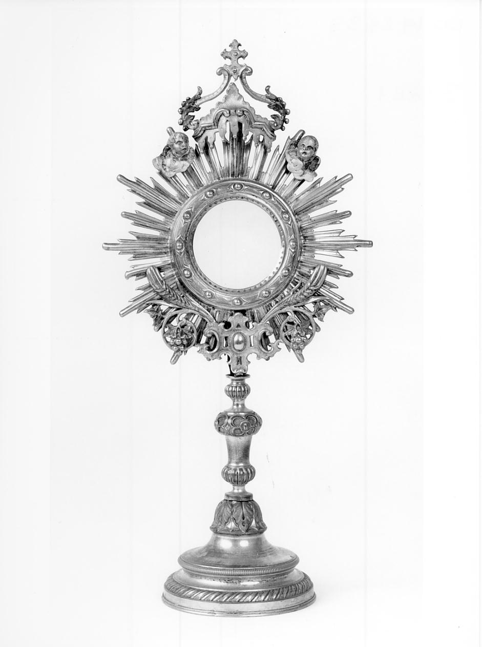 ostensorio - a raggiera, opera isolata - produzione lombarda (seconda metà sec. XIX)