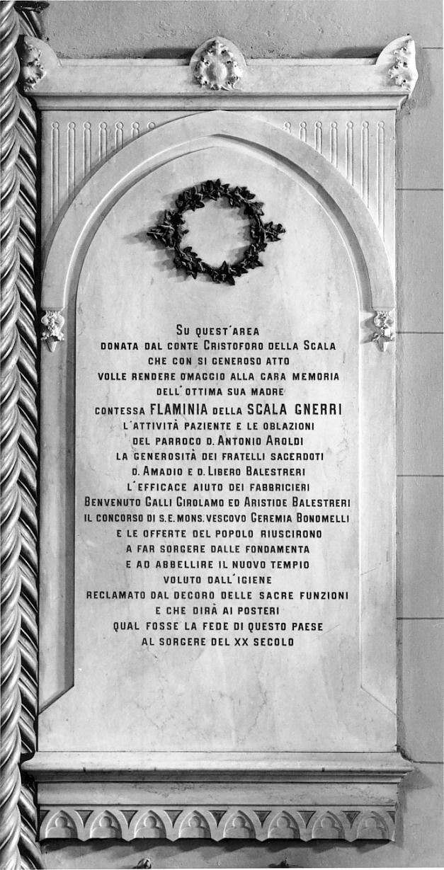 lapide, opera isolata - ambito cremonese (inizio sec. XX)