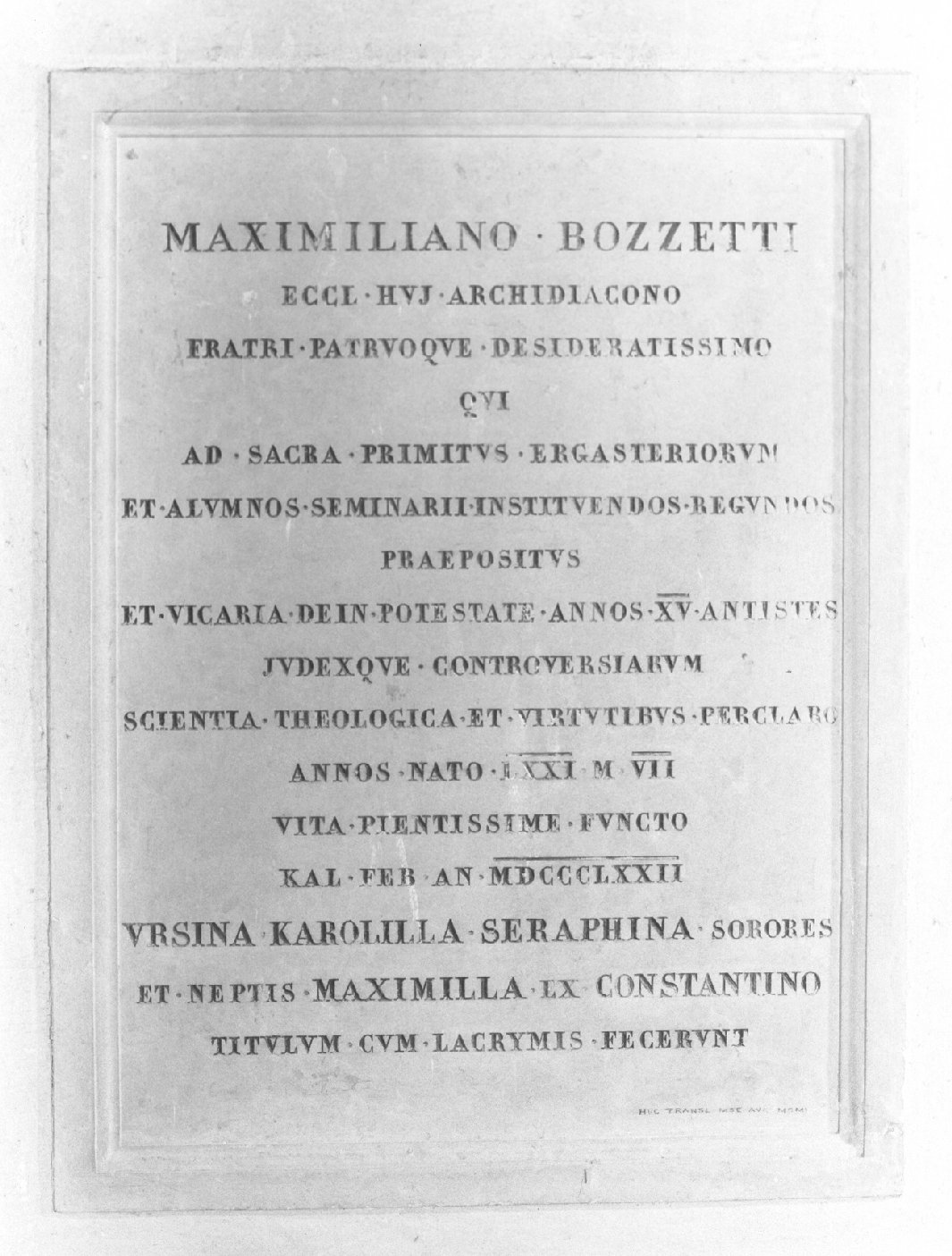 lapide, opera isolata - ambito mantovano (seconda metà sec. XIX)