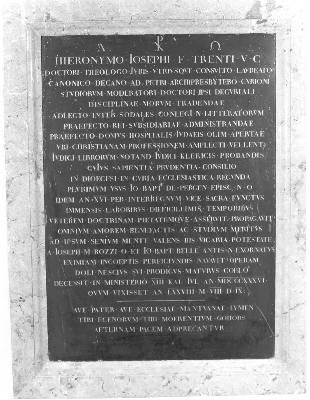 lapide, opera isolata - ambito mantovano (prima metà sec. XIX)