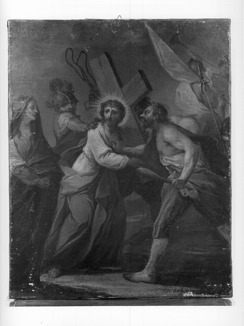 Stazione IV Gesu' incontra la Madonna (dipinto) di Guardi Francesco (bottega) (sec. XVIII)