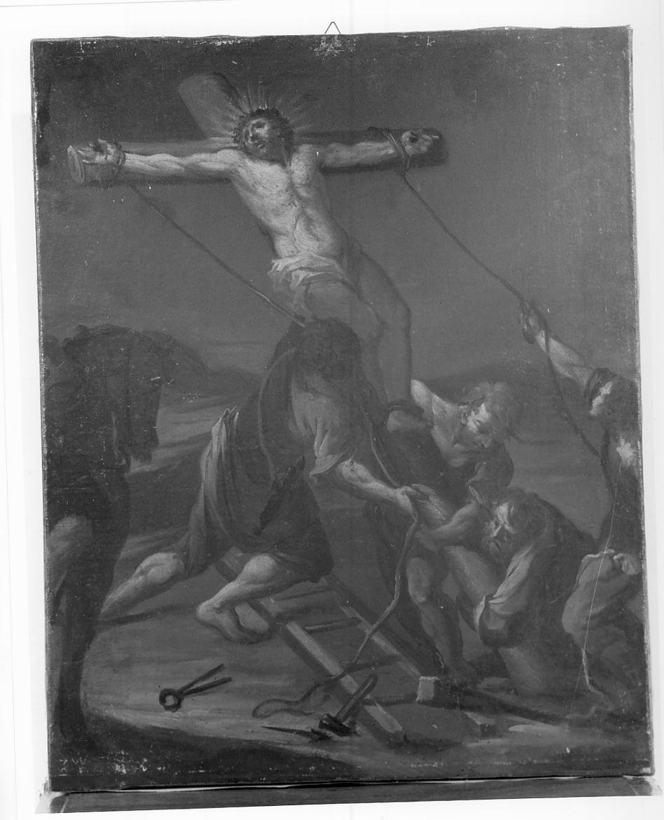 Stazione XII Gesu' innalzato e morto in croce (dipinto) di Guardi Francesco (bottega) (sec. XVIII)