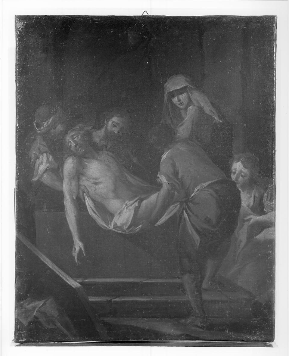 Stazione XIV Gesu' deposto nel sepolcro (dipinto) di Guardi Francesco (bottega) (sec. XVIII)