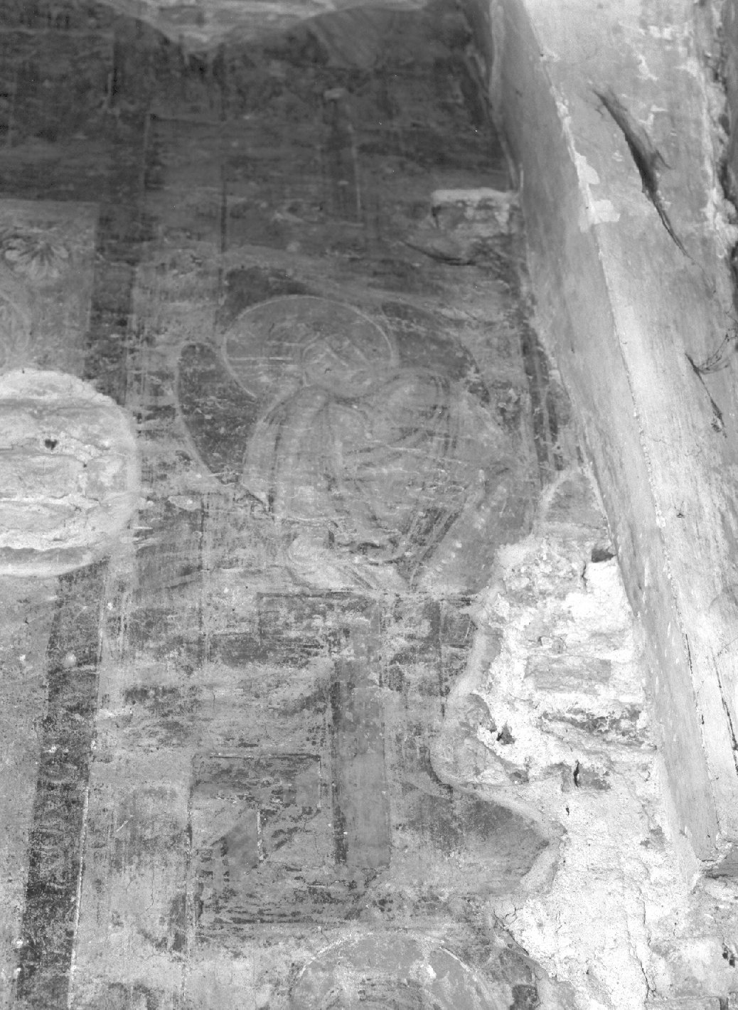 Angeli entro cornici a greca (dipinto, elemento d'insieme) - ambito lombardo (primo quarto sec. XII)