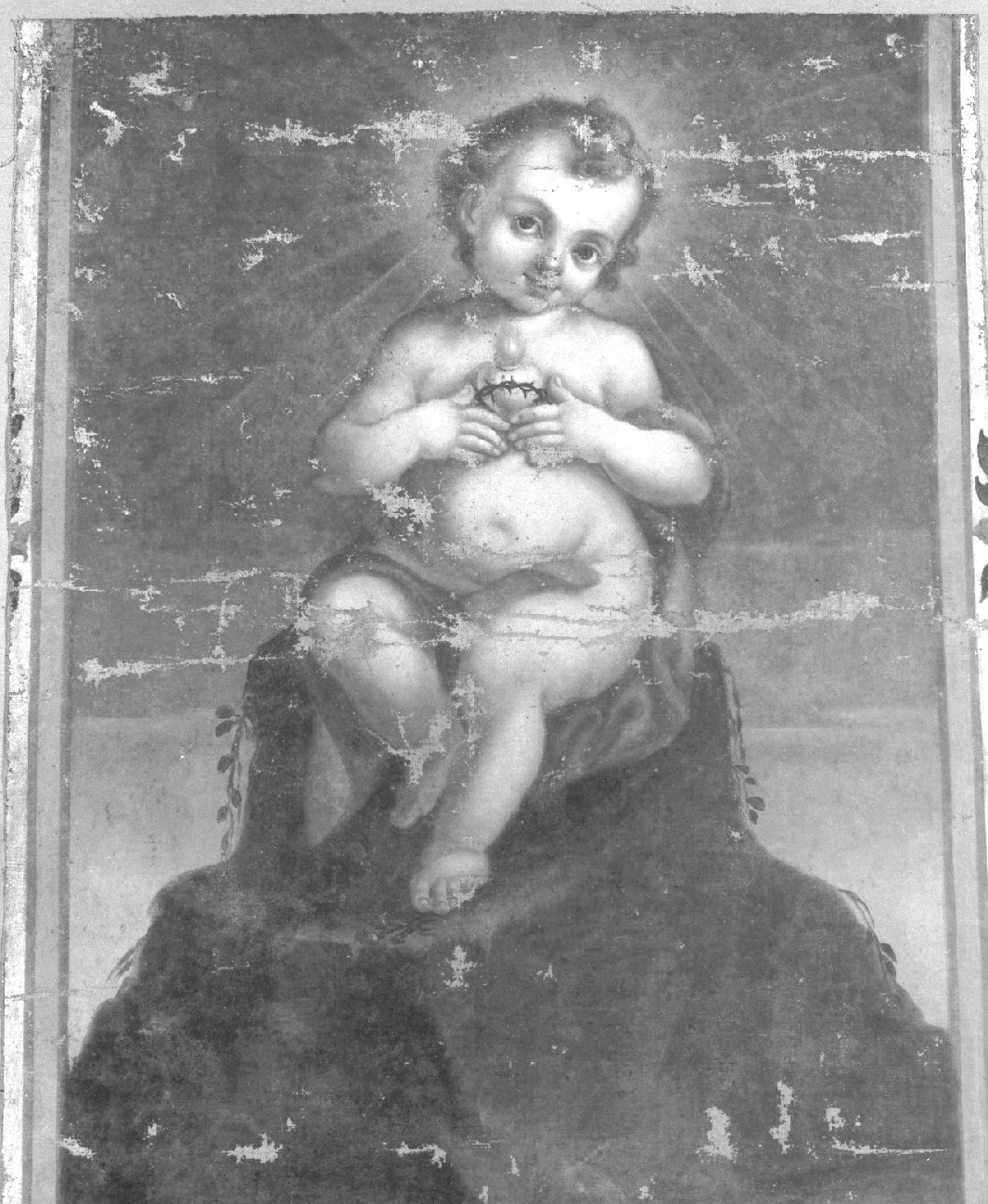 Sacro Cuore di Gesù (stendardo processionale, frammento) - ambito lombardo (prima metà sec. XIX)