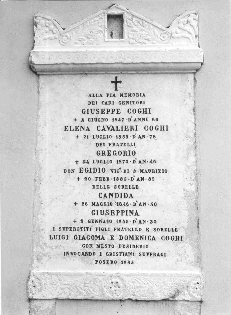 lapide commemorativa, opera isolata - ambito mantovano (sec. XIX)