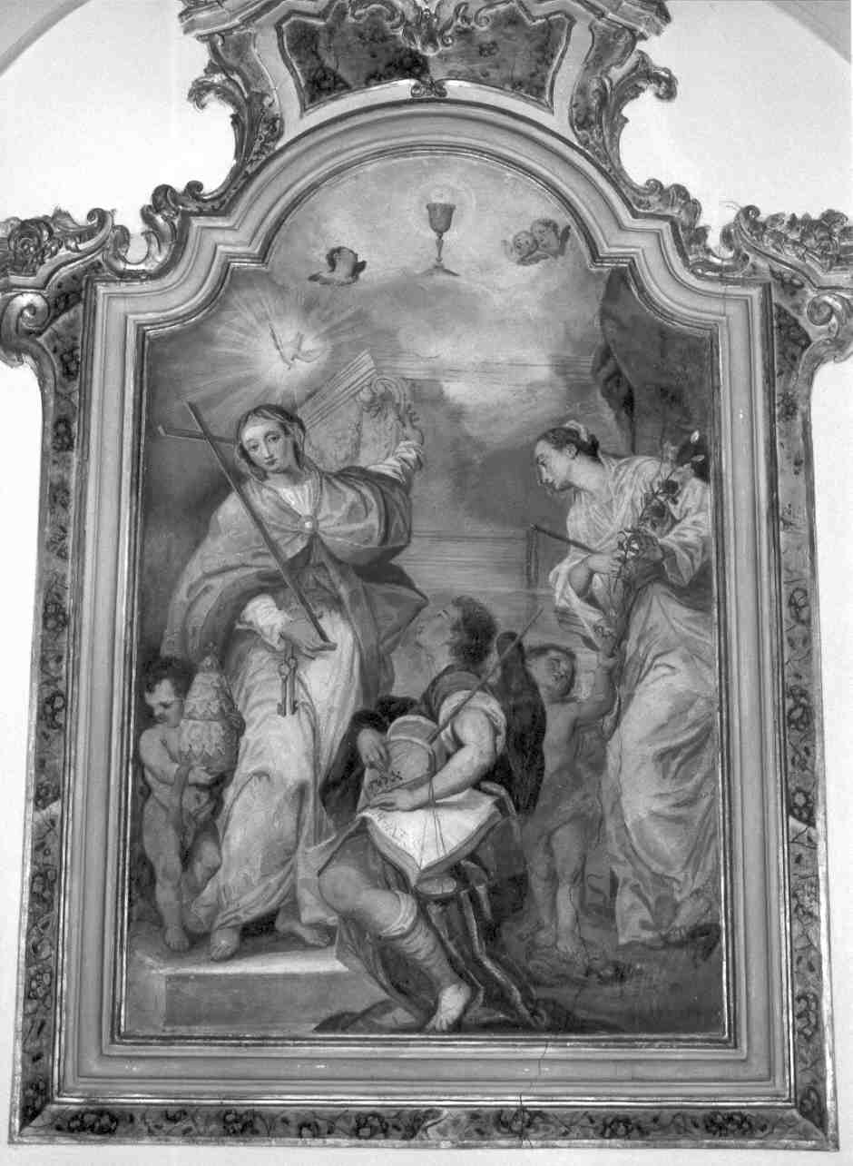 allegoria della Fede e della Chiesa (dipinto, elemento d'insieme) di Ghirlandini Giovanni (sec. XVIII)