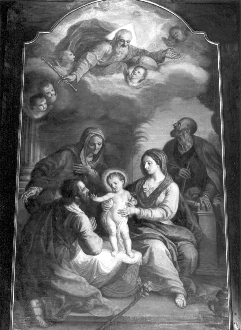 Sacra Famiglia con Sant'Anna e San Gioacchino (dipinto, opera isolata) di Ghirlandini Giovanni (sec. XVIII)