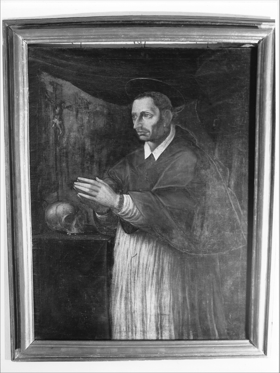 San Carlo Borromeo in meditazione (dipinto, opera isolata) - ambito lombardo (fine/inizio secc. XVII/ XVIII)