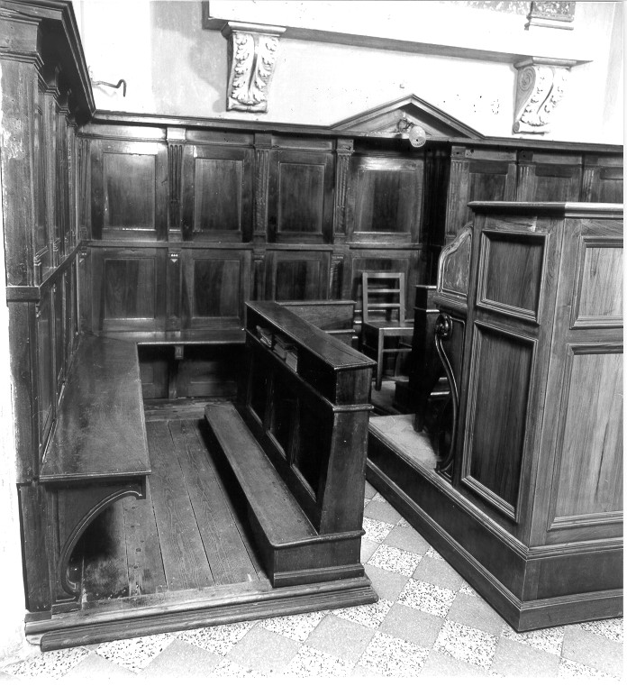 stalli del coro, opera isolata - ambito mantovano (prima metà sec. XIX)