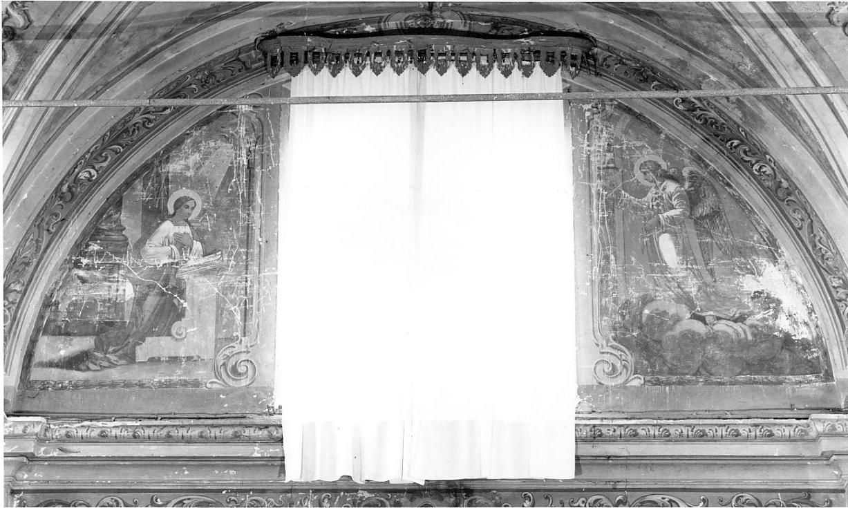 Annunciazione/ motivi decorativi a finta architettura/ motivi decorativi vegetali (decorazione pittorica, ciclo) - ambito cremonese (sec. XX)