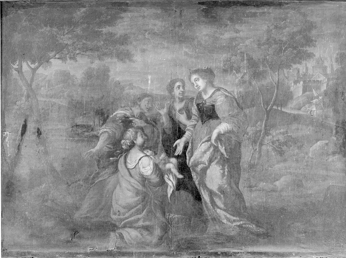 Mosè salvato dalle acque (dipinto, elemento d'insieme) - ambito cremonese (primo quarto sec. XVIII)