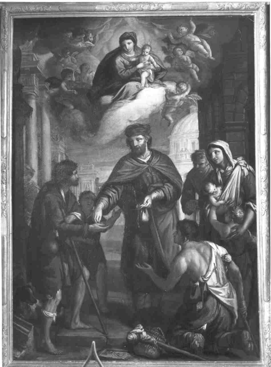 Elemosina di Sant'Omobono (dipinto, opera isolata) di Zanetti Giacomo (sec. XVIII)